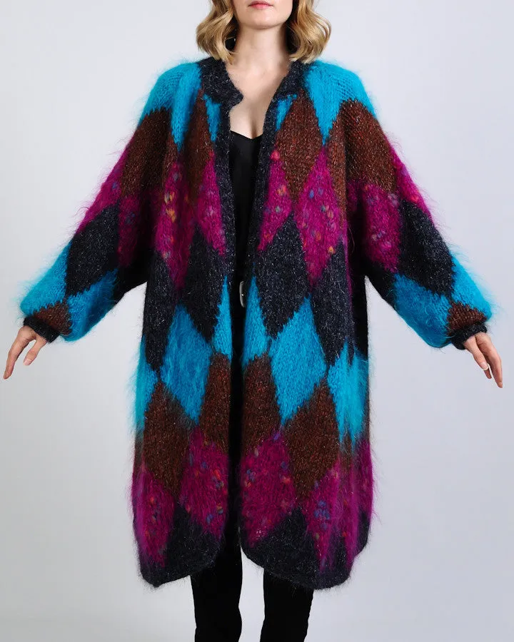 Harlequin Mohair Sweater Coat