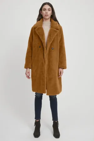 Haya Faux Fur Coat (Sudan Brown)