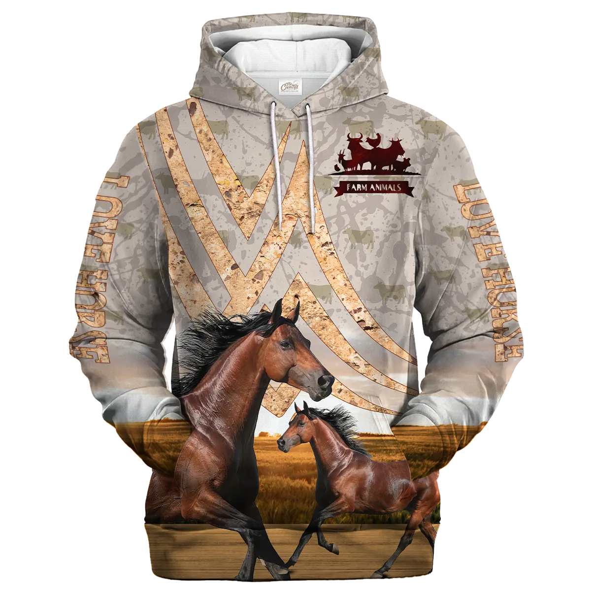 Horse On A Stone Background Hoodie, Horse Hoodie, Horse Lover Gift