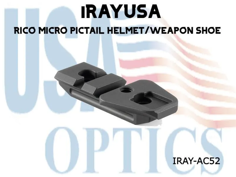 iRAYUSA, IRAY-AC52, RICO MICRO DOVETAIL PICATINNY SHOE - PICTAIL HELMET/WEAPON