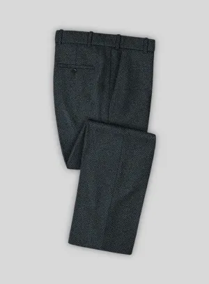 Italian Highlander Blue Herringbone Tweed Pants