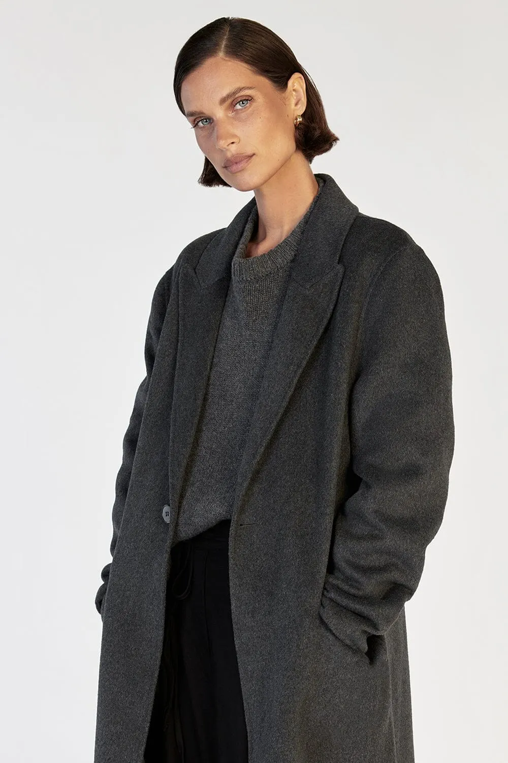 JAY CHARCOAL LONGLINE COAT