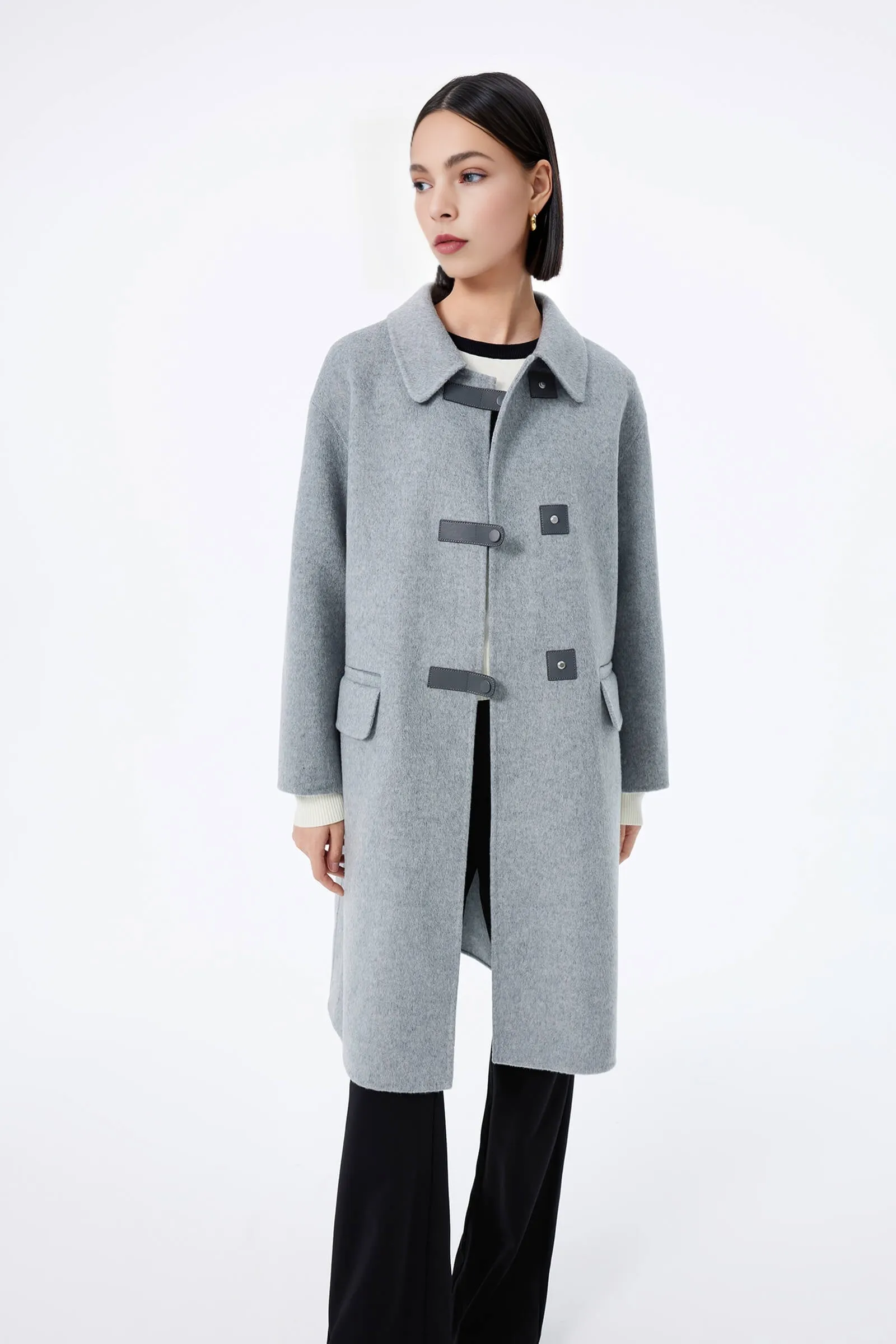 LILY Woolen Coat with Sheep Wool