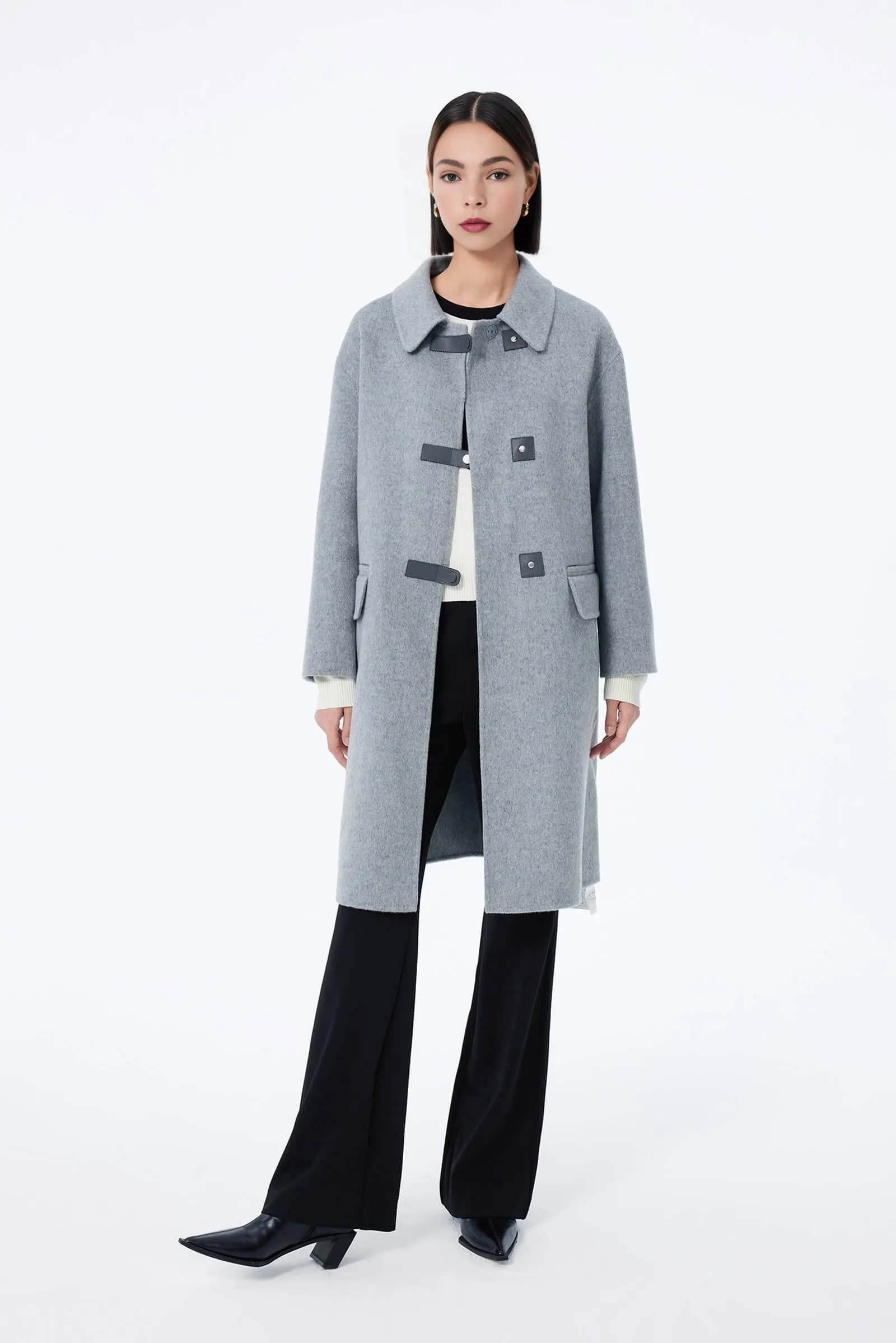 LILY Woolen Coat with Sheep Wool