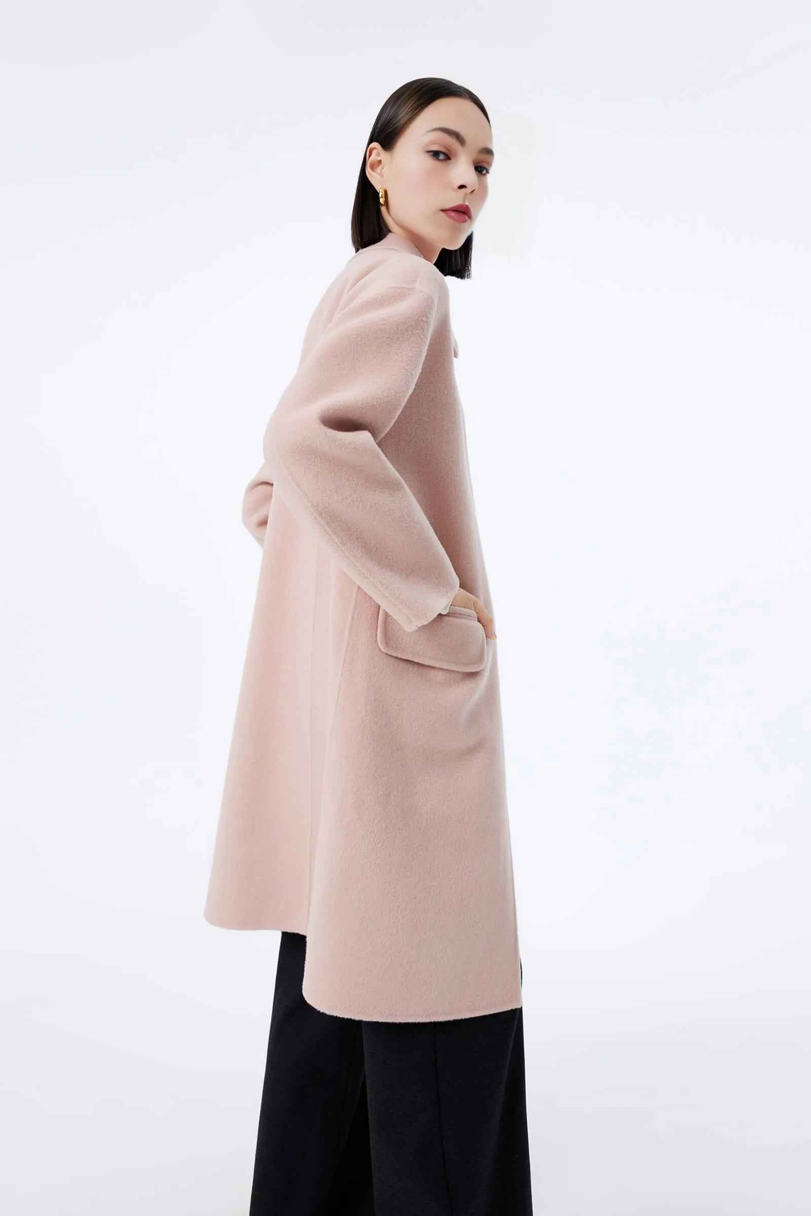 LILY Woolen Coat with Sheep Wool