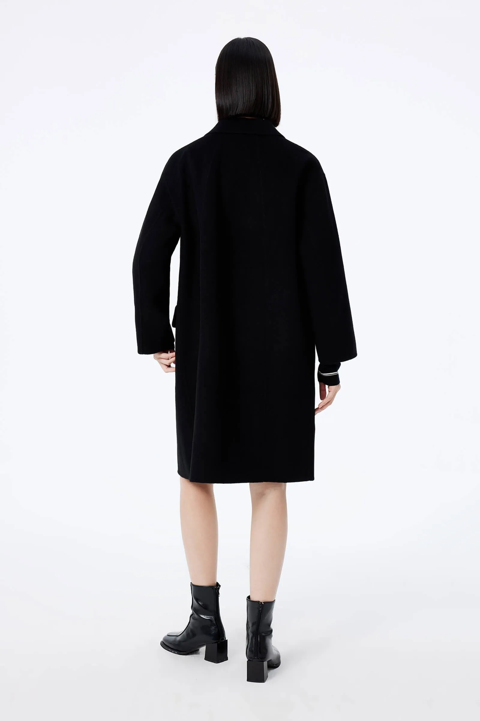 LILY Woolen Coat with Sheep Wool