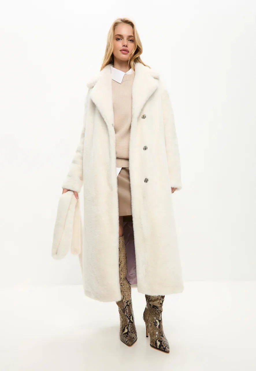 Luxurious Faux Fur Coat Freya - White