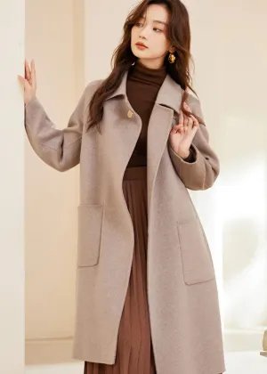 Maia Spread Collar Double Face Wool Coat