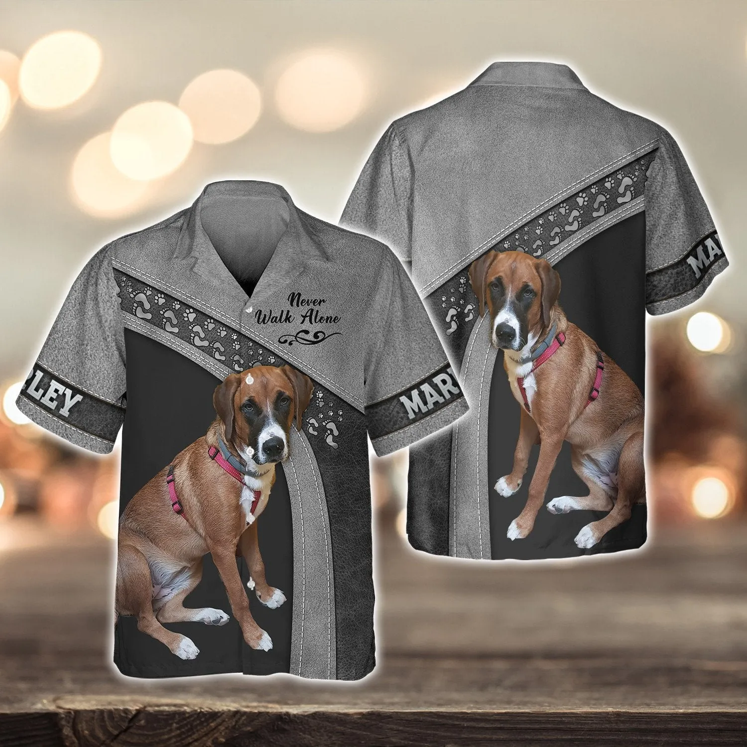 Marley Love Never Walk Alone Love Grey 3D Full Print Shirts, Shirt For Dog Lovers, Dog Memorial Gifts for loss of Dog