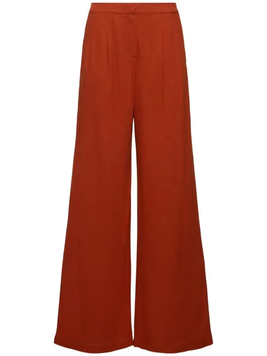 Max Mara   Brina linen blend jersey straight pants 