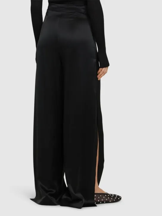 Max Mara   Fiesta silk satin slit wide pants 