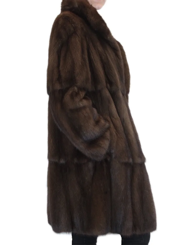 MEDIUM PLEATED NATURAL RUSSIAN SABLE FUR COAT