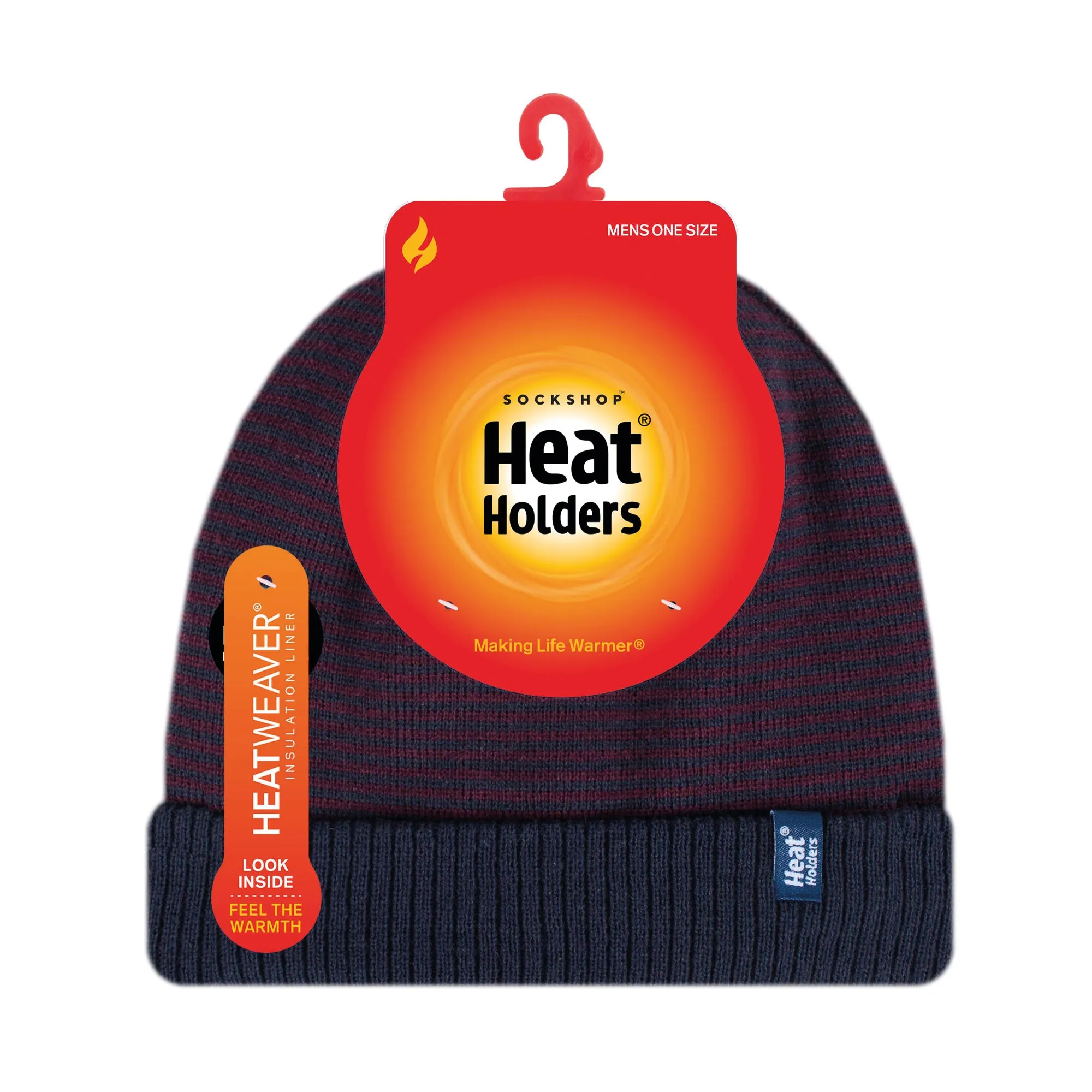 Mens Horten Thermal Hat - Denim & Burgundy