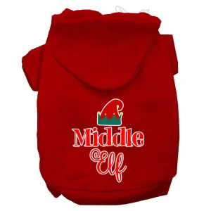 Middle Elf Screen Print Dog Hoodie Red Xl