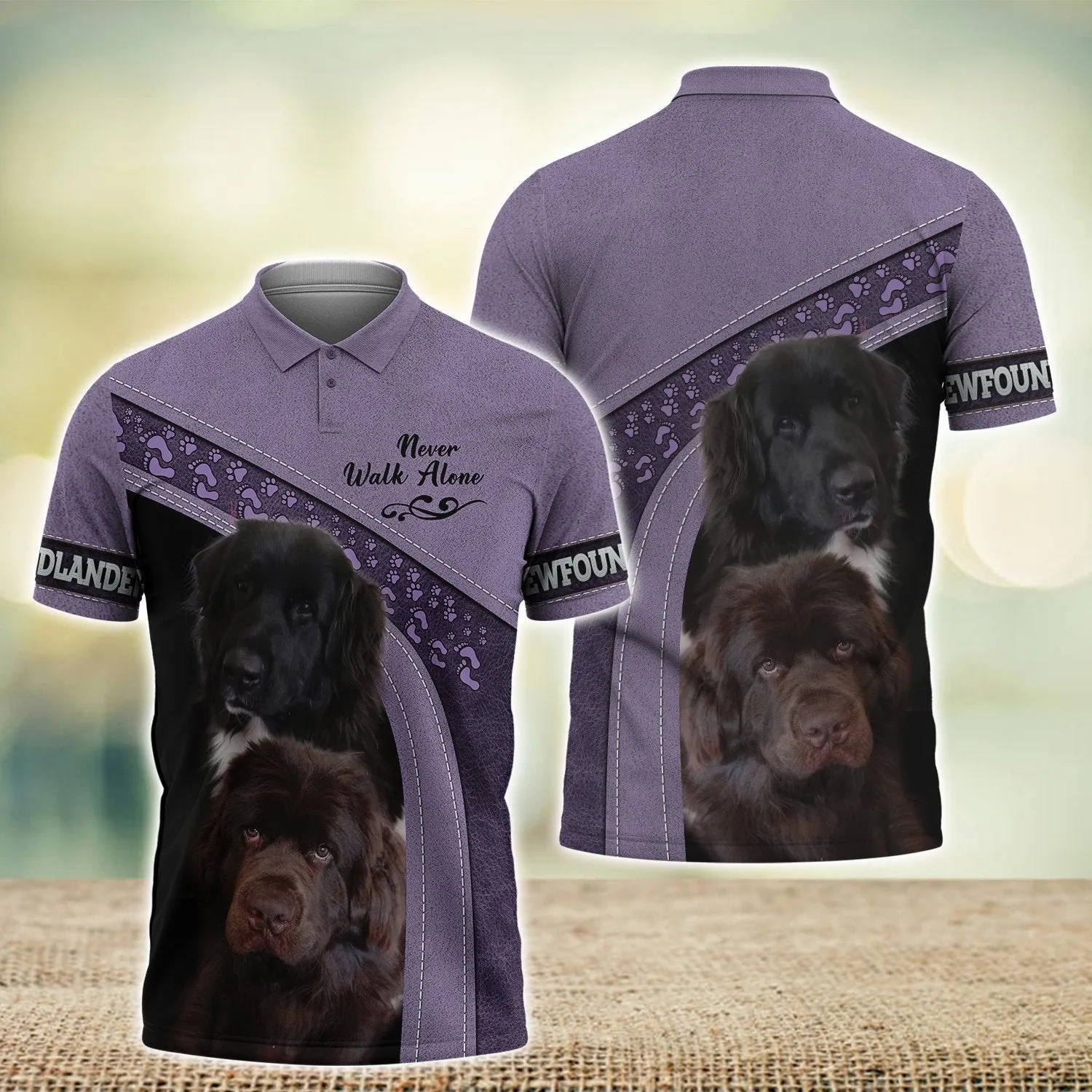 Newfoundland Love Never Walk Alone 3D Full Print Shirts, Shirt For Dog Lovers, Dog Memorial Gifts for loss of Dog