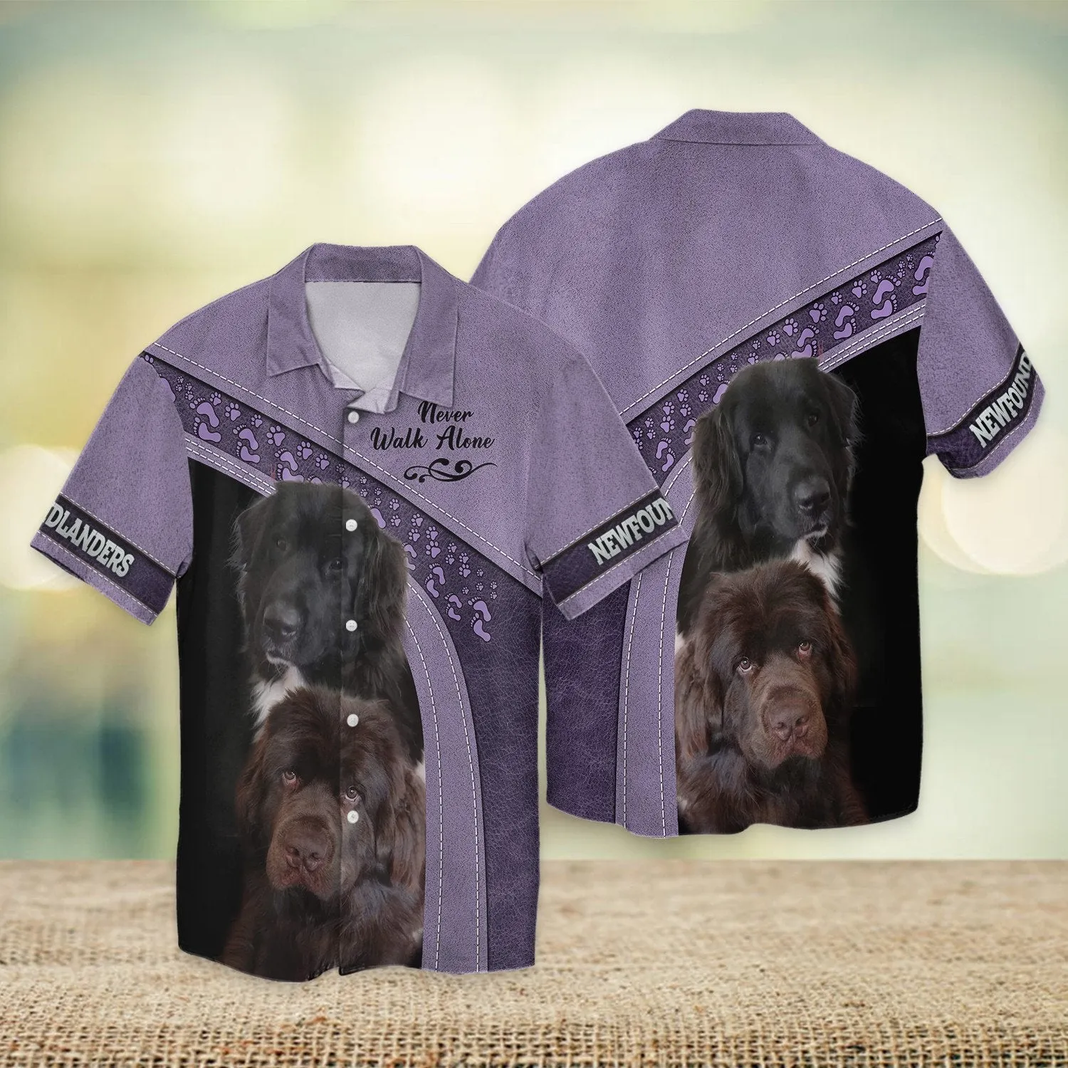 Newfoundland Love Never Walk Alone 3D Full Print Shirts, Shirt For Dog Lovers, Dog Memorial Gifts for loss of Dog