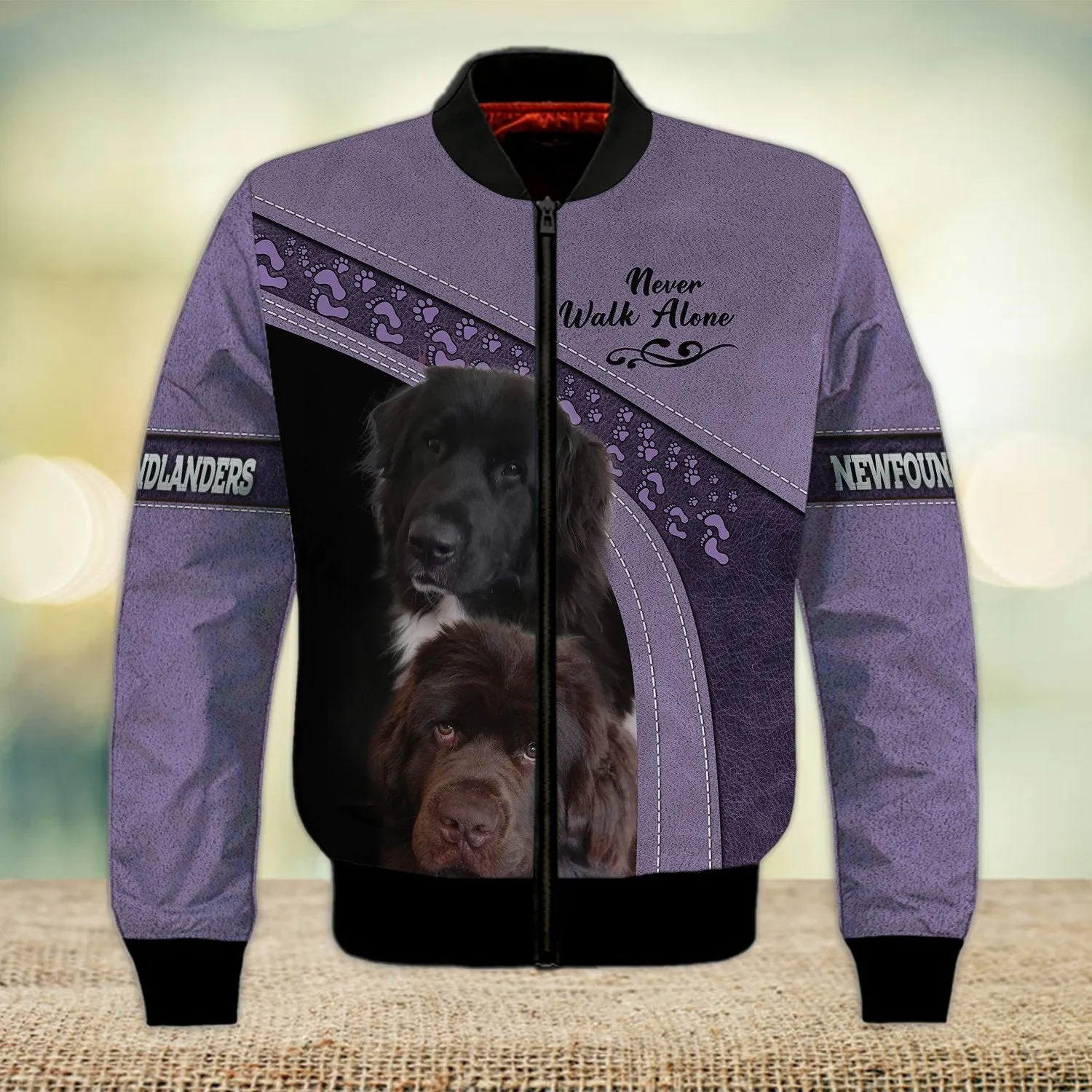 Newfoundland Love Never Walk Alone 3D Full Print Shirts, Shirt For Dog Lovers, Dog Memorial Gifts for loss of Dog