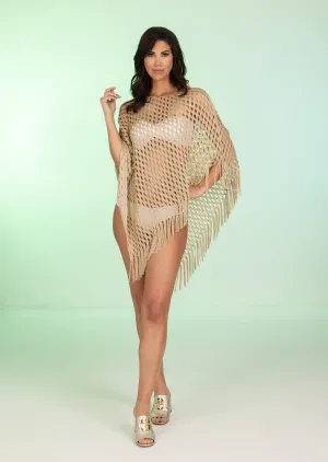 Open Mesh Gold Poncho (style 619)