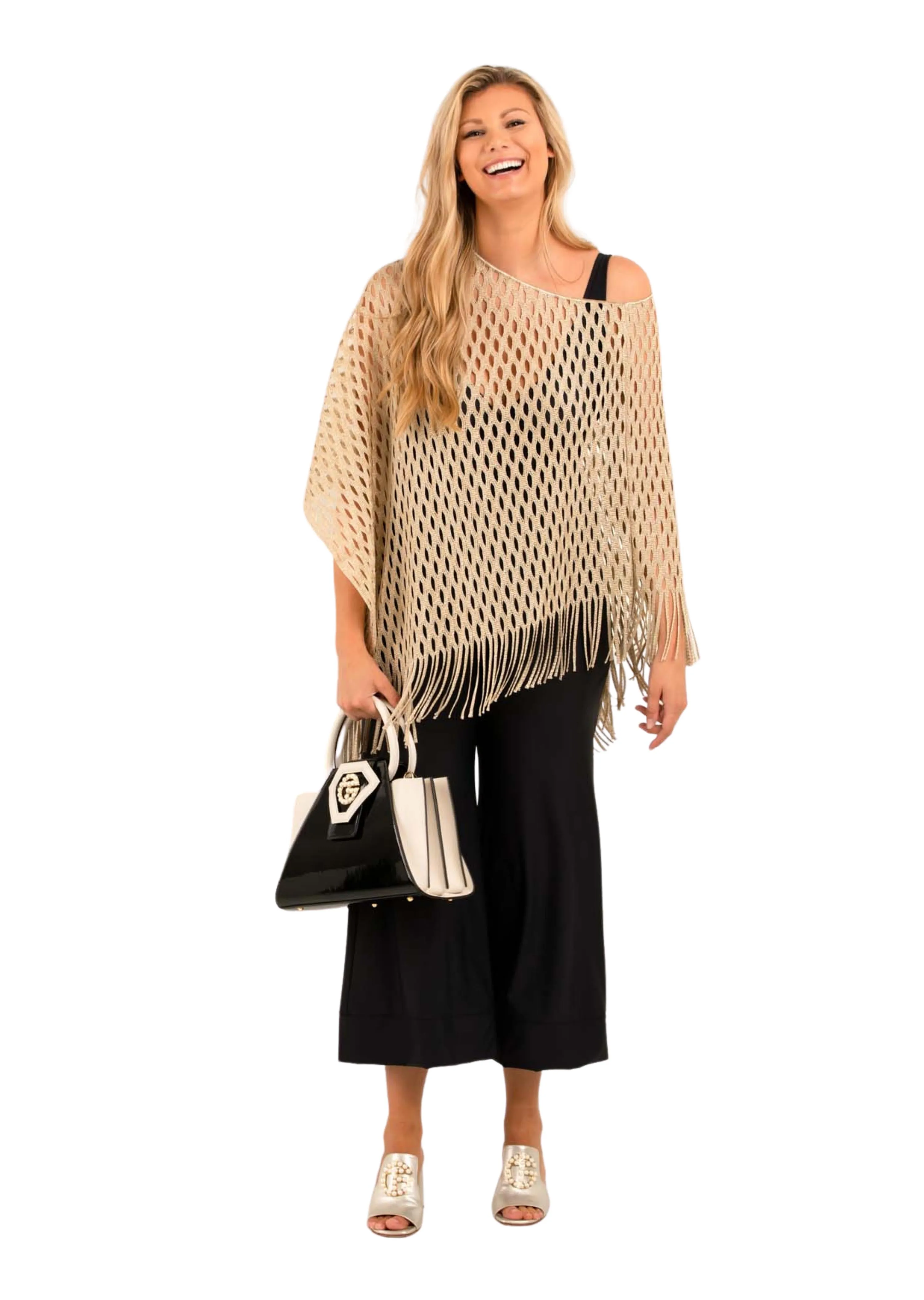 Open Mesh Gold Poncho (style 619)