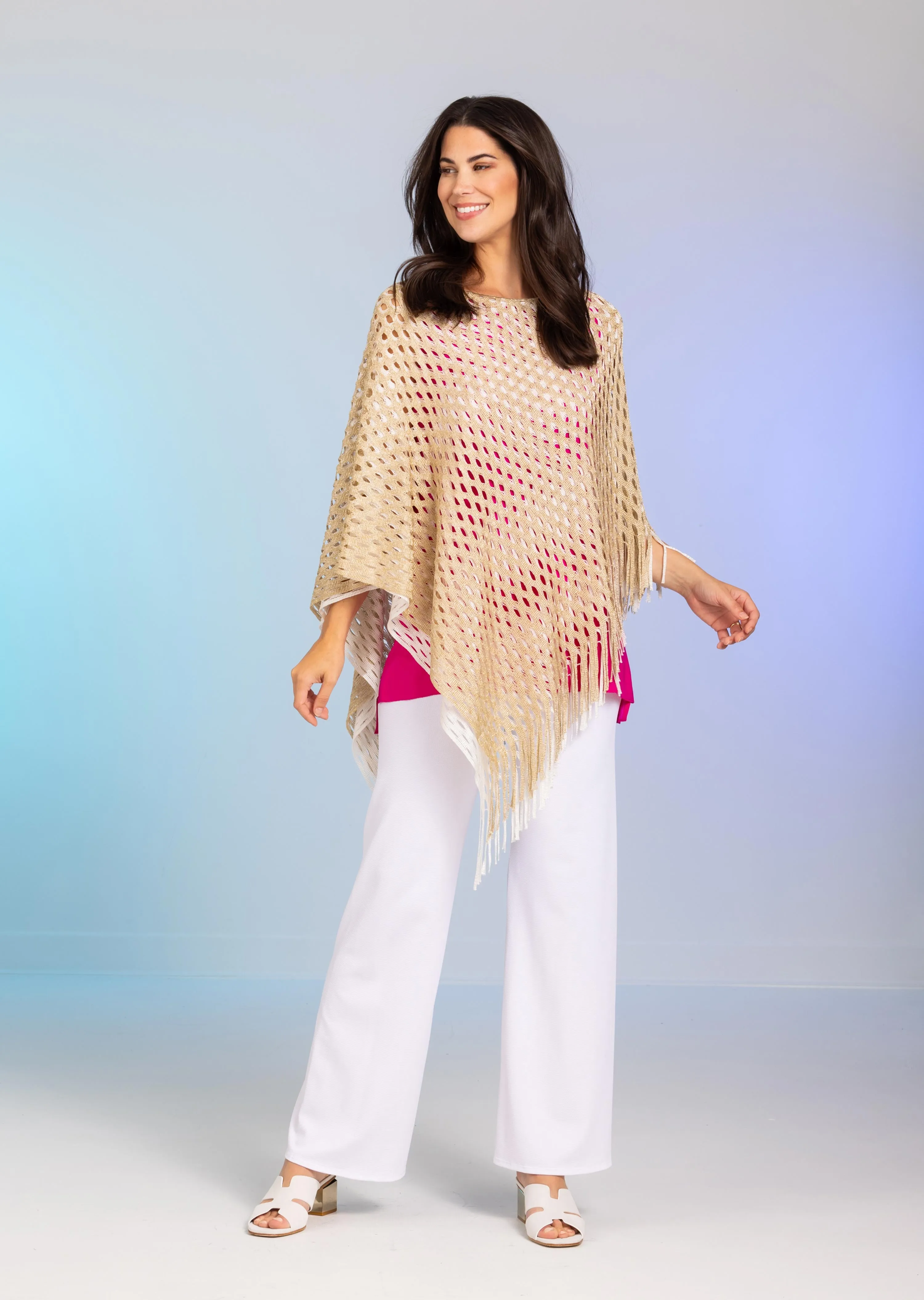 Open Mesh Gold Poncho (style 619)