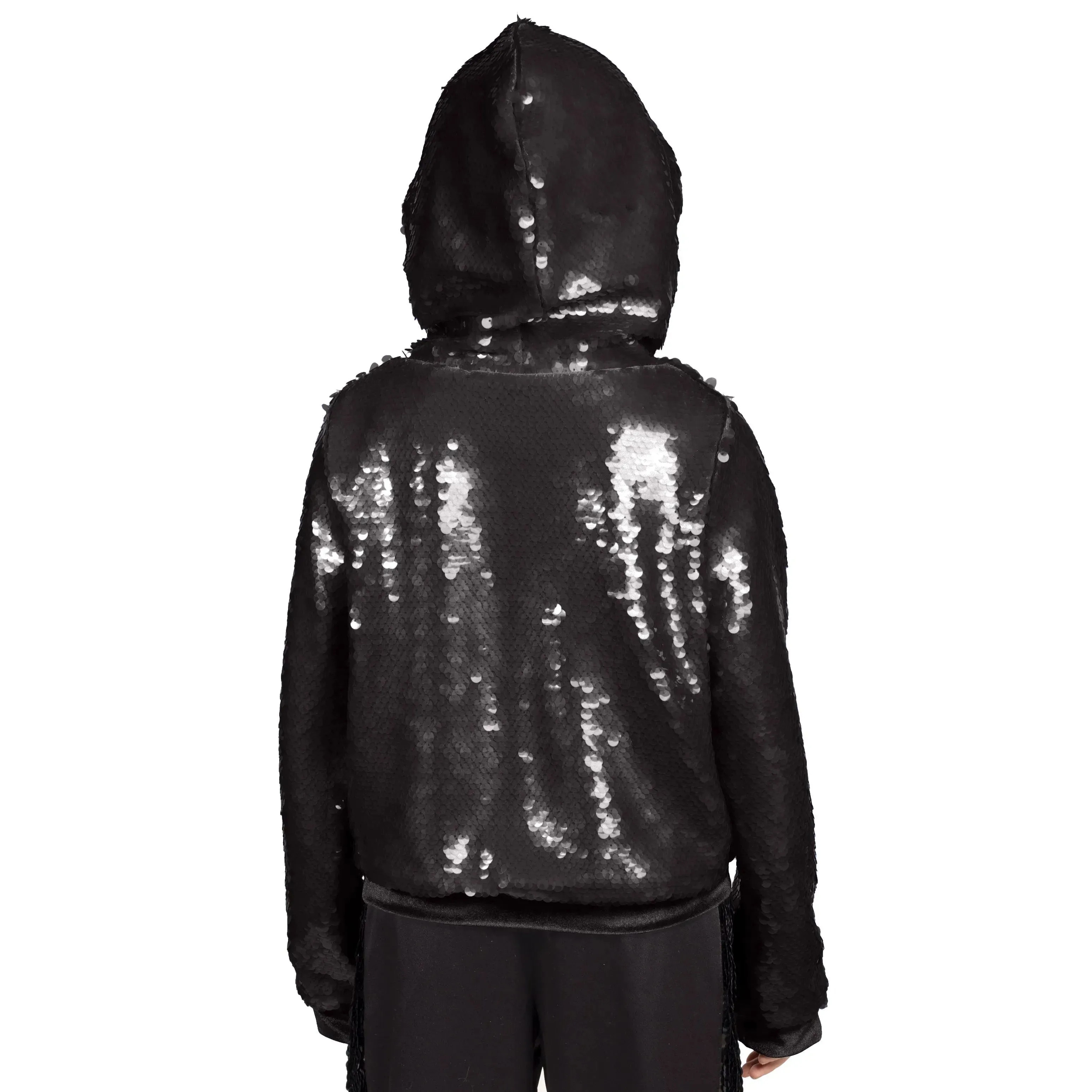 Oversized Sequin Hoodie with Velvet Lining