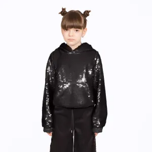 Oversized Sequin Hoodie with Velvet Lining