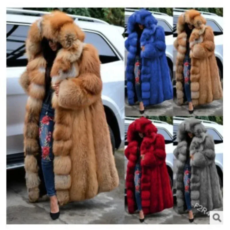 Pamela Faux Fur Large Hooded Faux Fur Coat