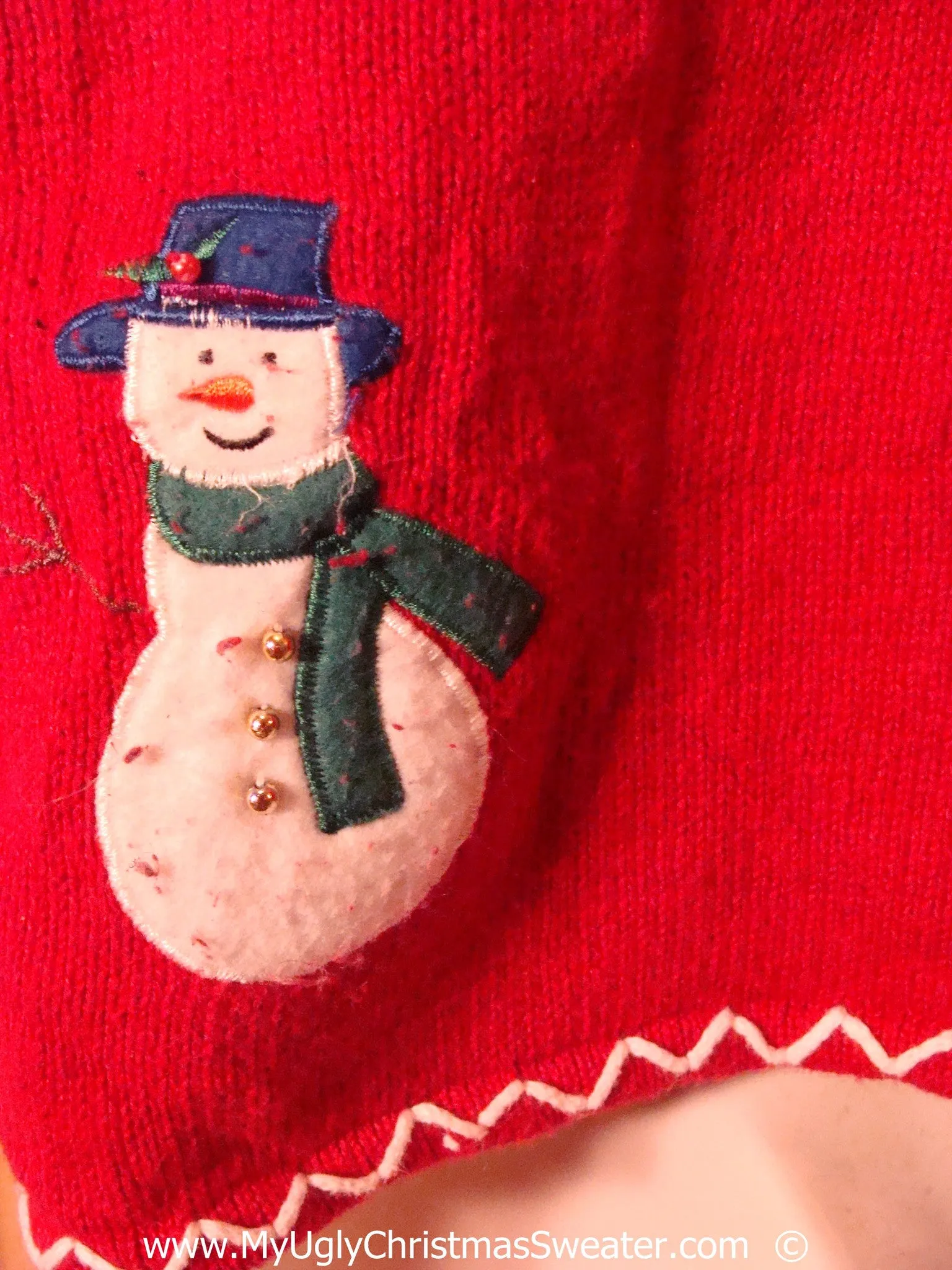 Patchwork and Snowman Themed Cheesy Christmas Sweater