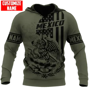 Personalized Name Mexico Unisex Hoodie, Eagle And Snake Mexican Hoodie, 3D Mexican Hoodies