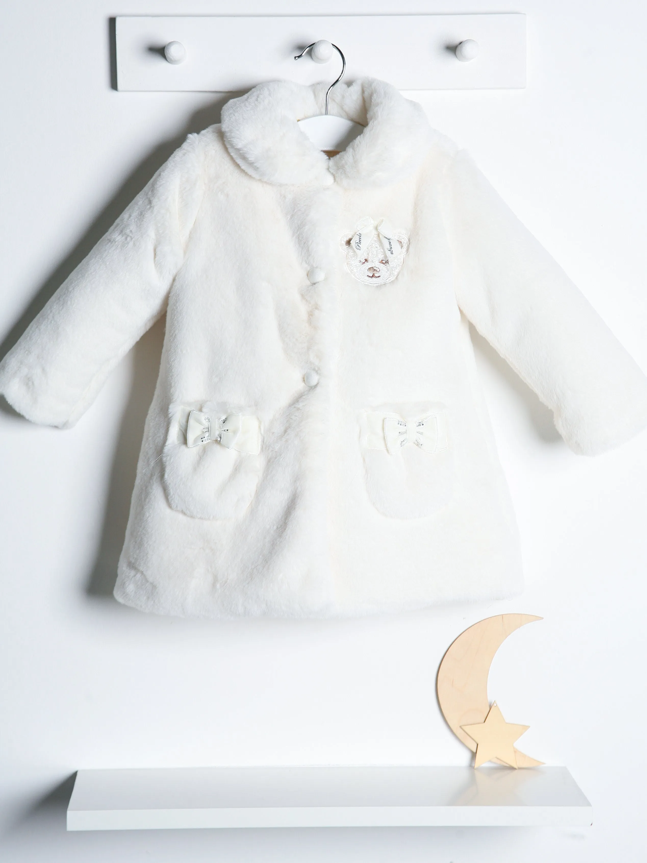 Piccola Speranza Ivory Teddy Faux Fur coat