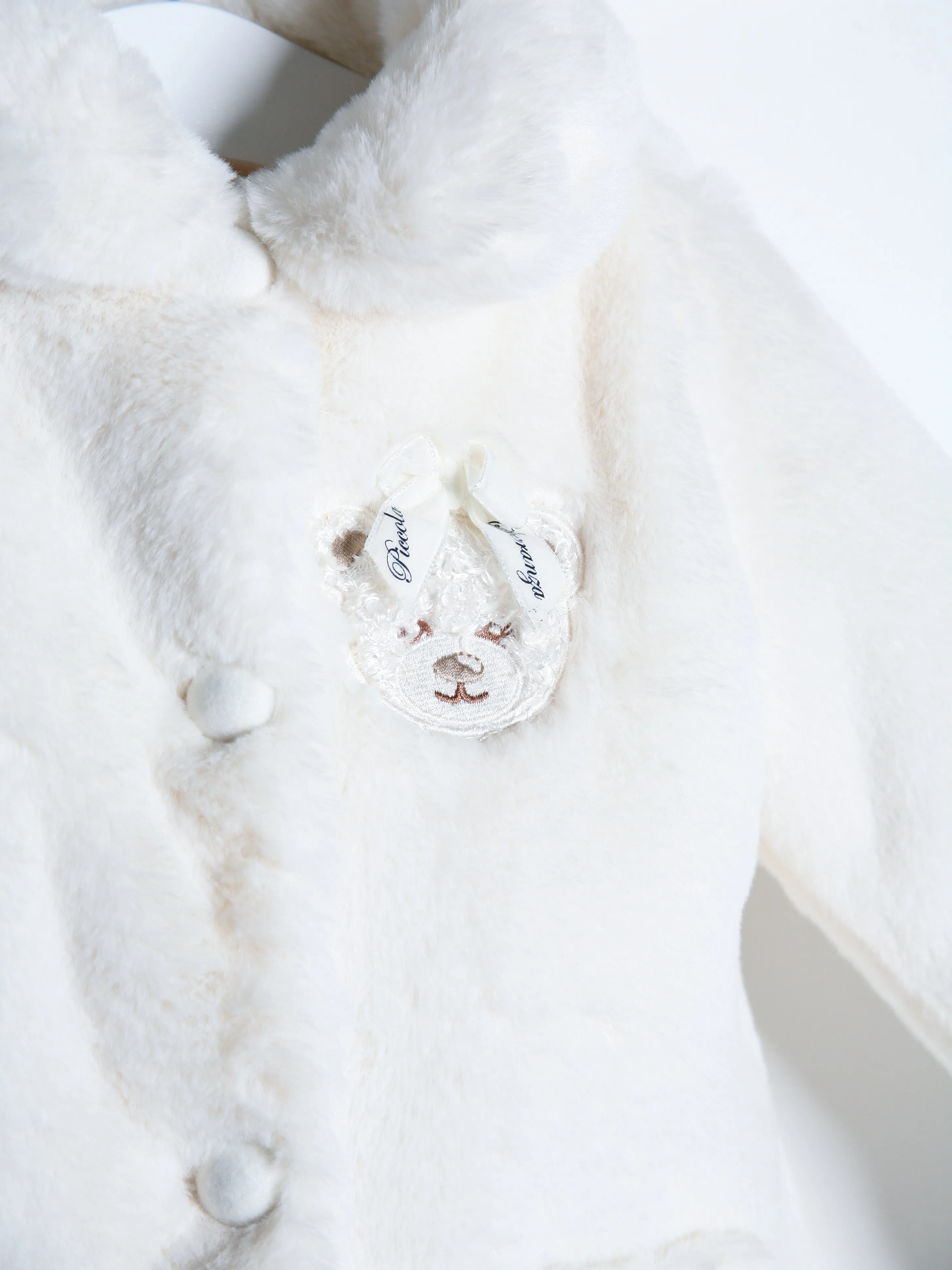 Piccola Speranza Ivory Teddy Faux Fur coat