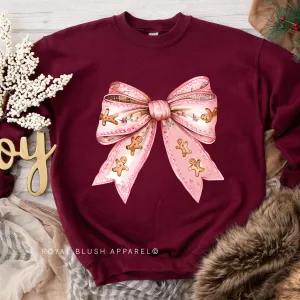 Pink Gingerbread Bow Sweatshirt