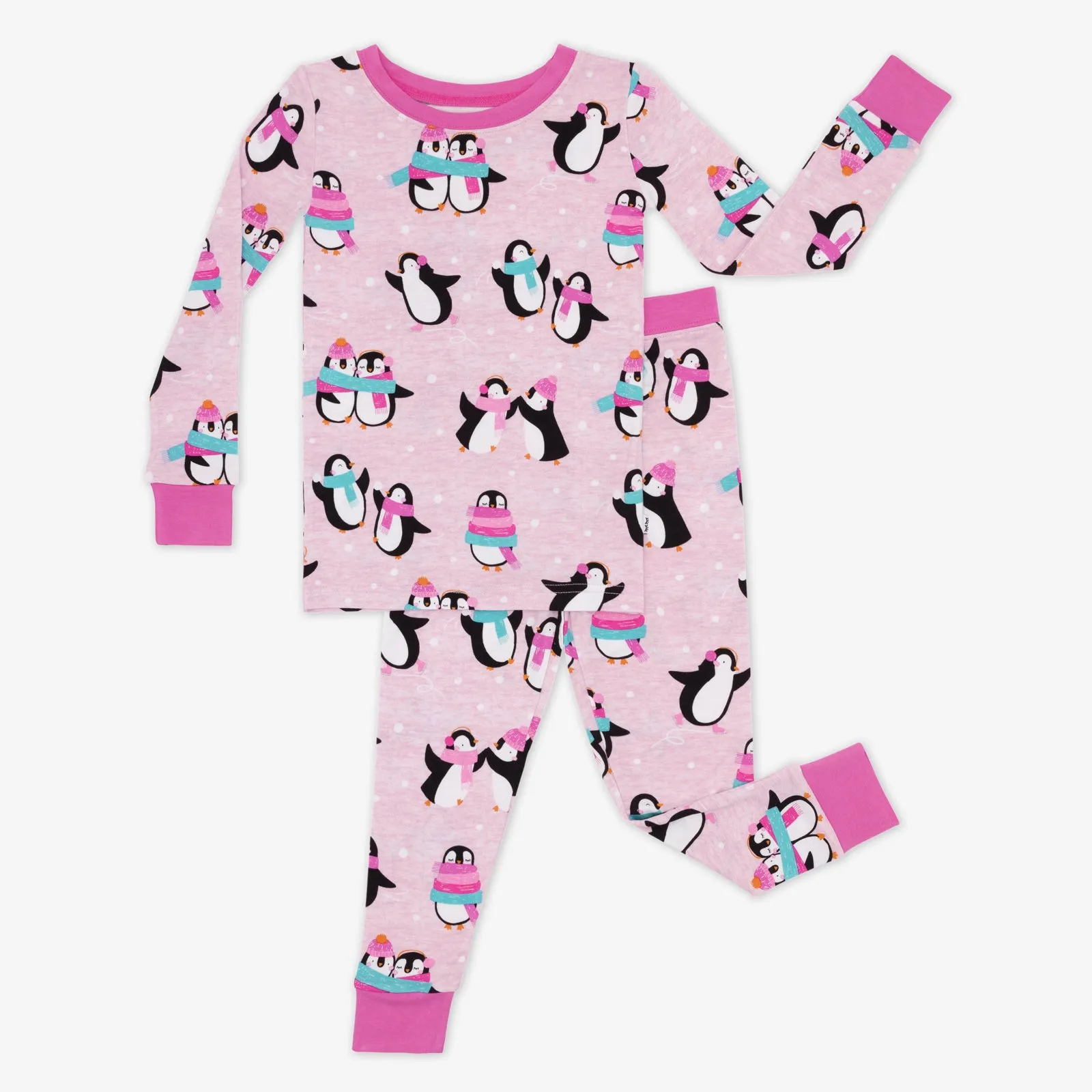 Pink Penguin Party Two-Piece Pajama Set