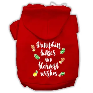 Pumpkin Kisses Screenprint Dog Hoodie Red Xl (16)