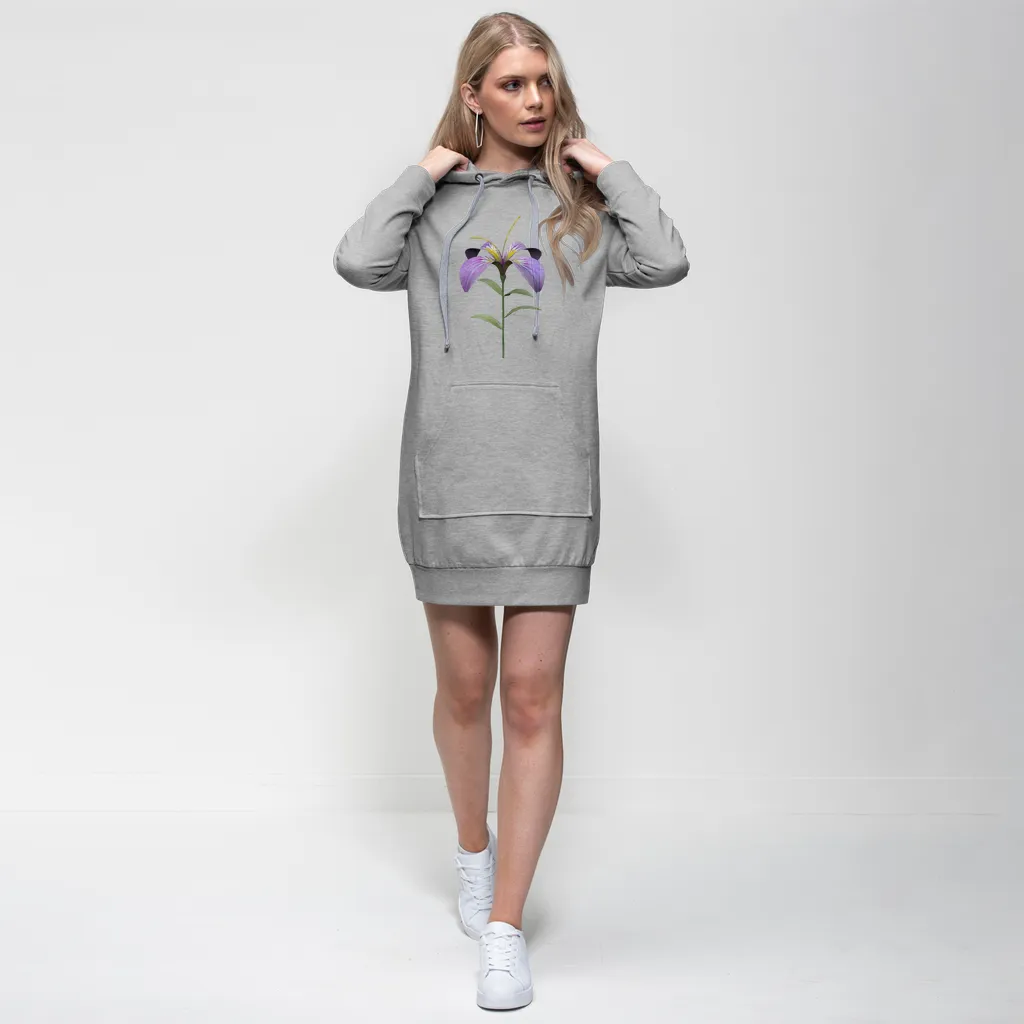 PurpleFlower2 Premium Adult Hoodie Dress