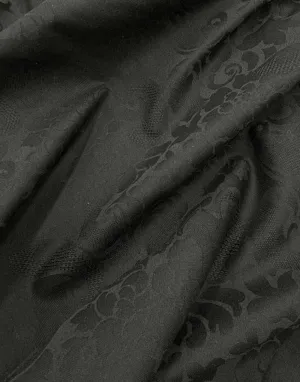 Remnant 2m - Black Wool Damask Fabric