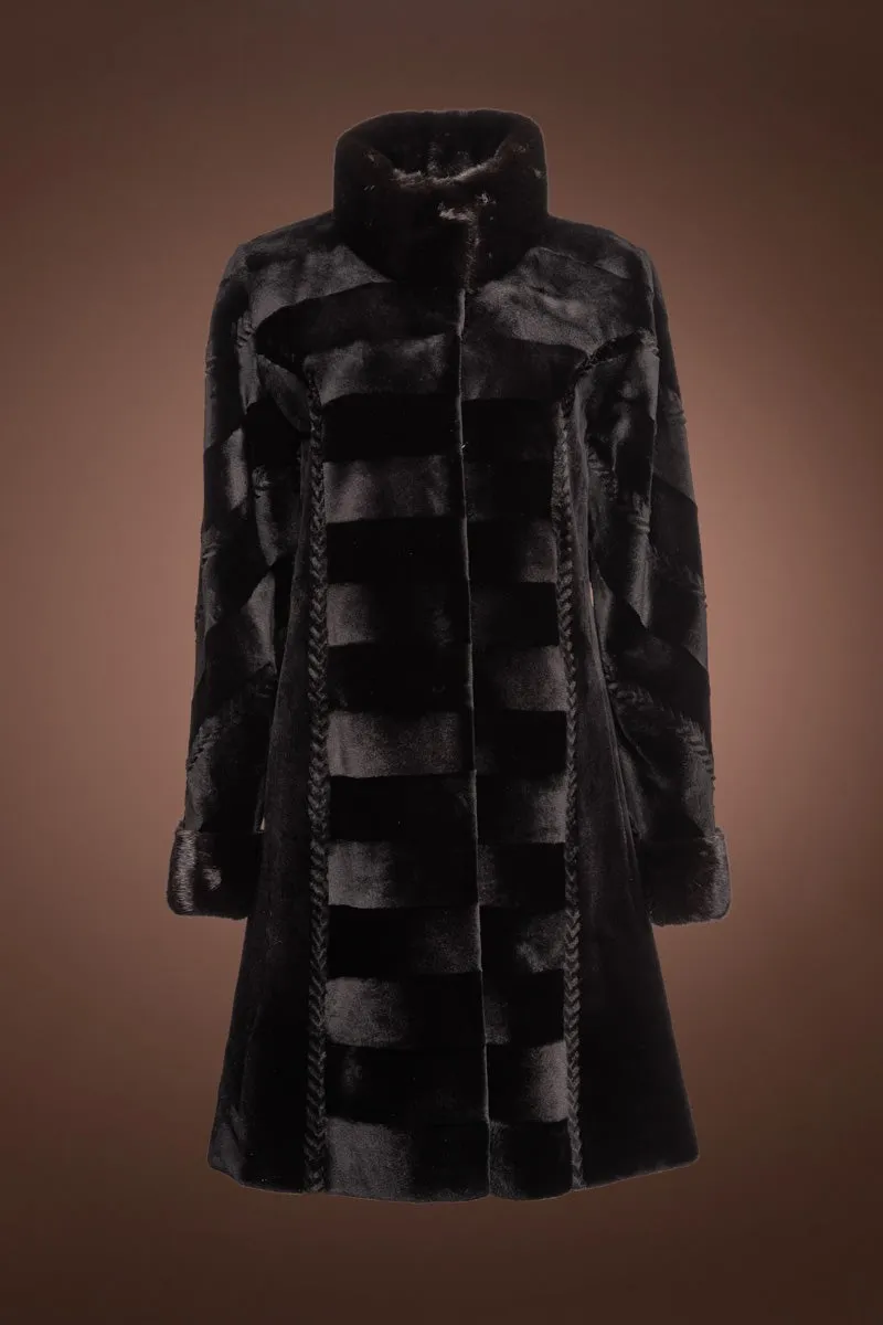 Reversible Horizontal Sheared & Long Haired Mink Fur Coat