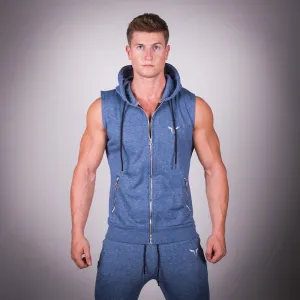 Ribbed Hoodie - Denim Blue