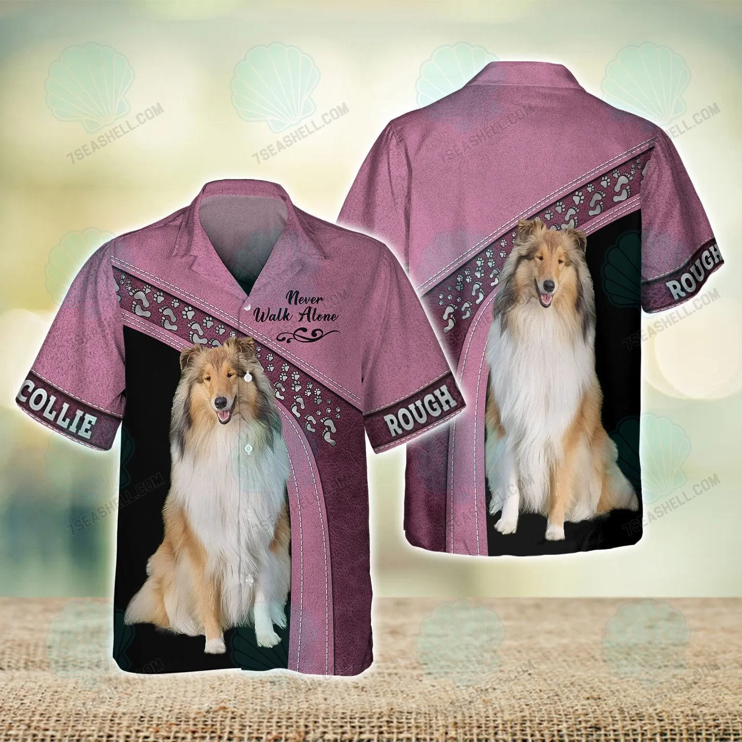 Rough Collie Love Never Walk Alone 3D Full Print Shirts, Christmas Dog Memorial Gifts for loss of Dog