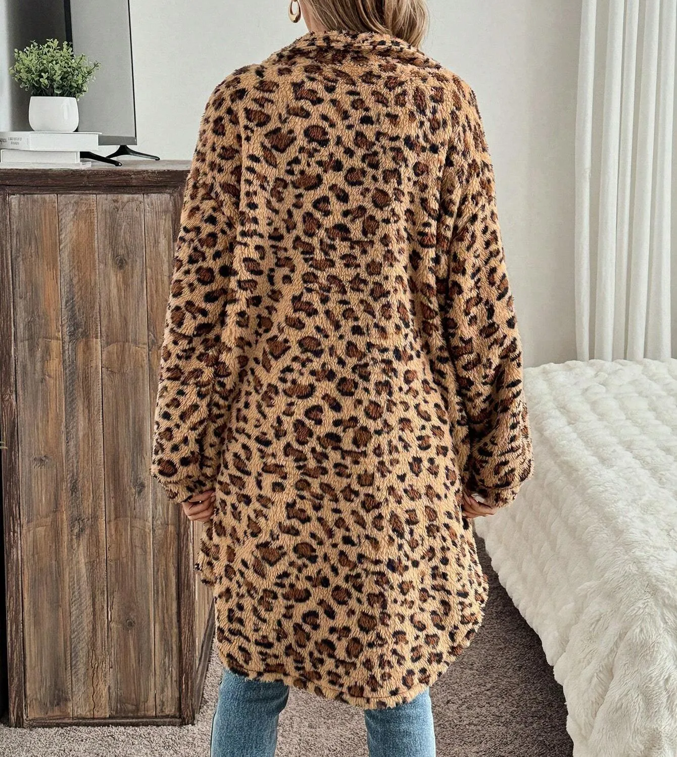 Savannah Plush Leopard Teddy Coat