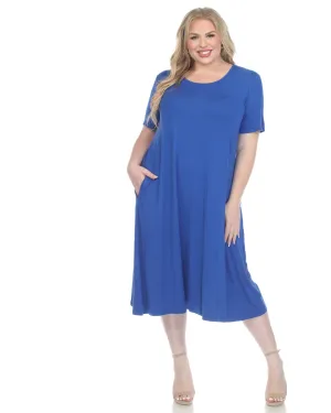 Short Sleeve Midi Dress | Royal