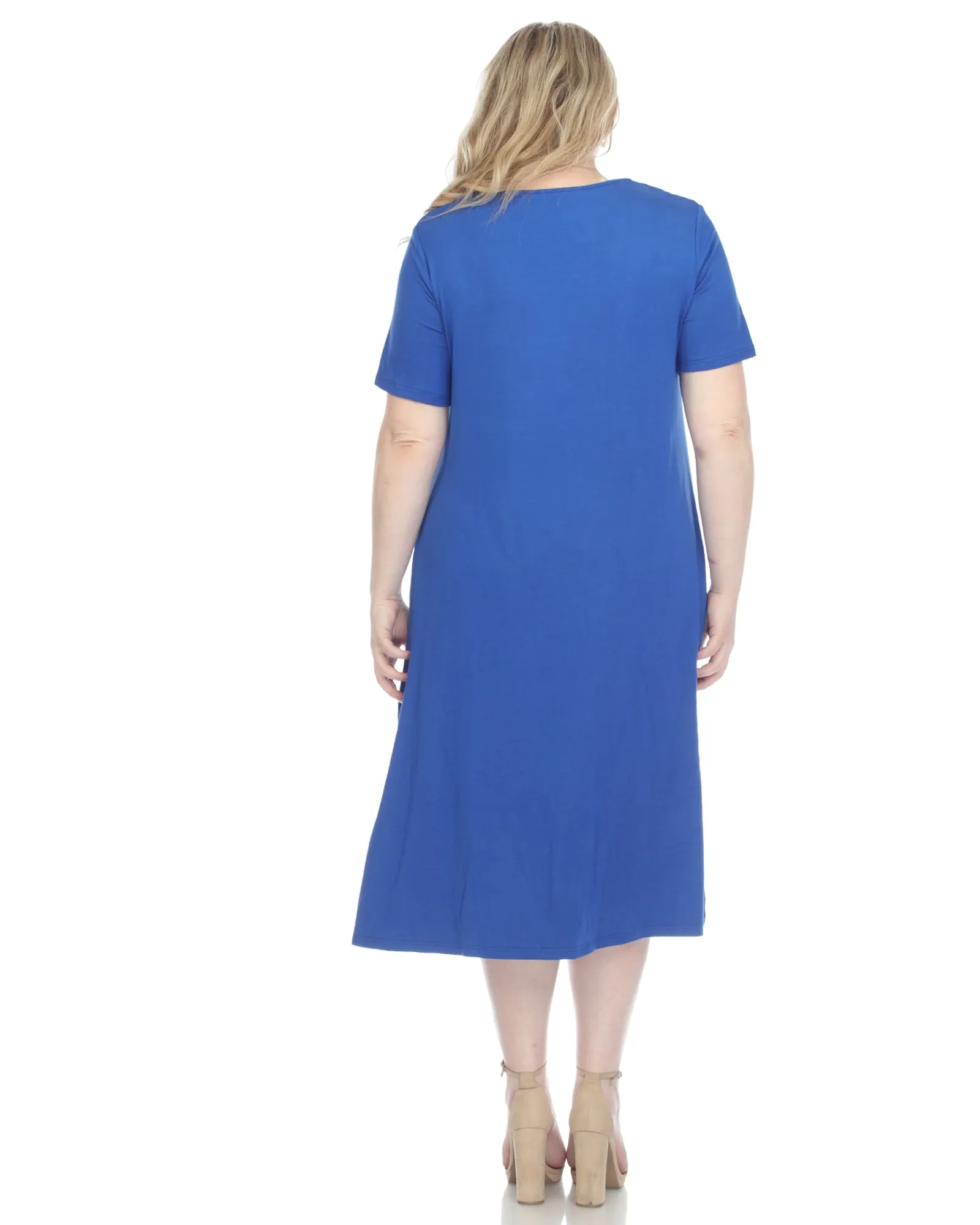 Short Sleeve Midi Dress | Royal