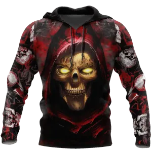 Skull Zombie Unisex Hoodie, 3D Full Printed Skull On Hoodie, Hoodie For Skull Lover, Skull Gifts