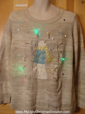 Snowman Christmas Sweater with Lights (g248)