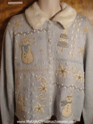 Snowy Snowman Tacky Christmas Sweater