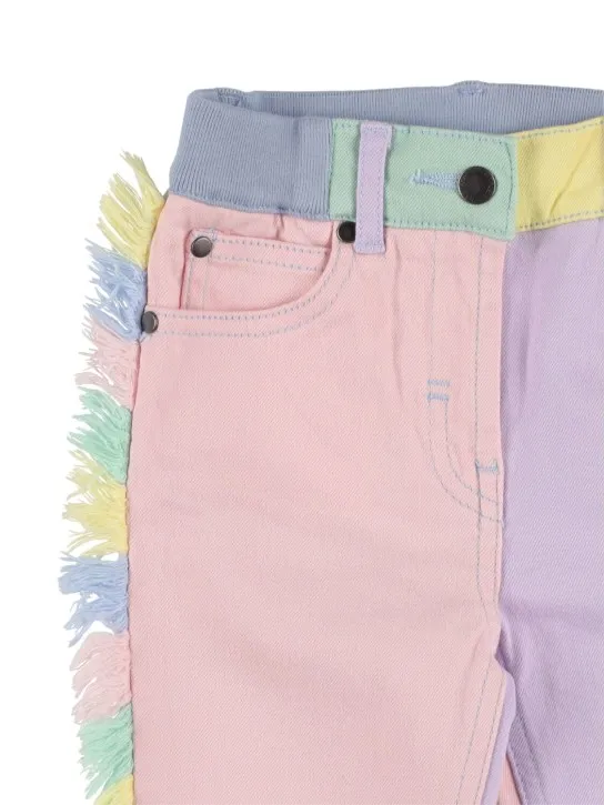 Stella McCartney Kids   Color block organic cotton denim pants 