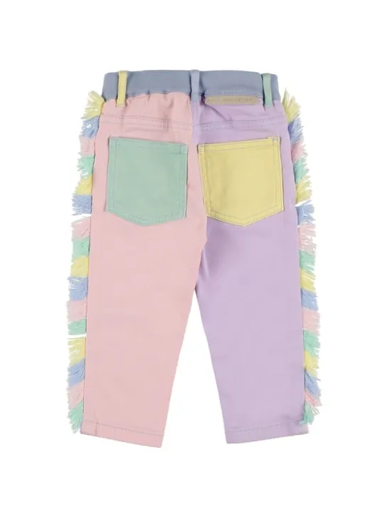 Stella McCartney Kids   Color block organic cotton denim pants 