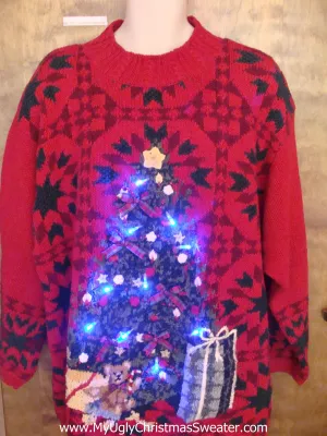 Super Sized Light Up Ugly Xmas Sweater with Tree