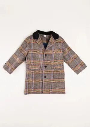 Sutherland Check Tailored Coat in Green (4-10yrs)