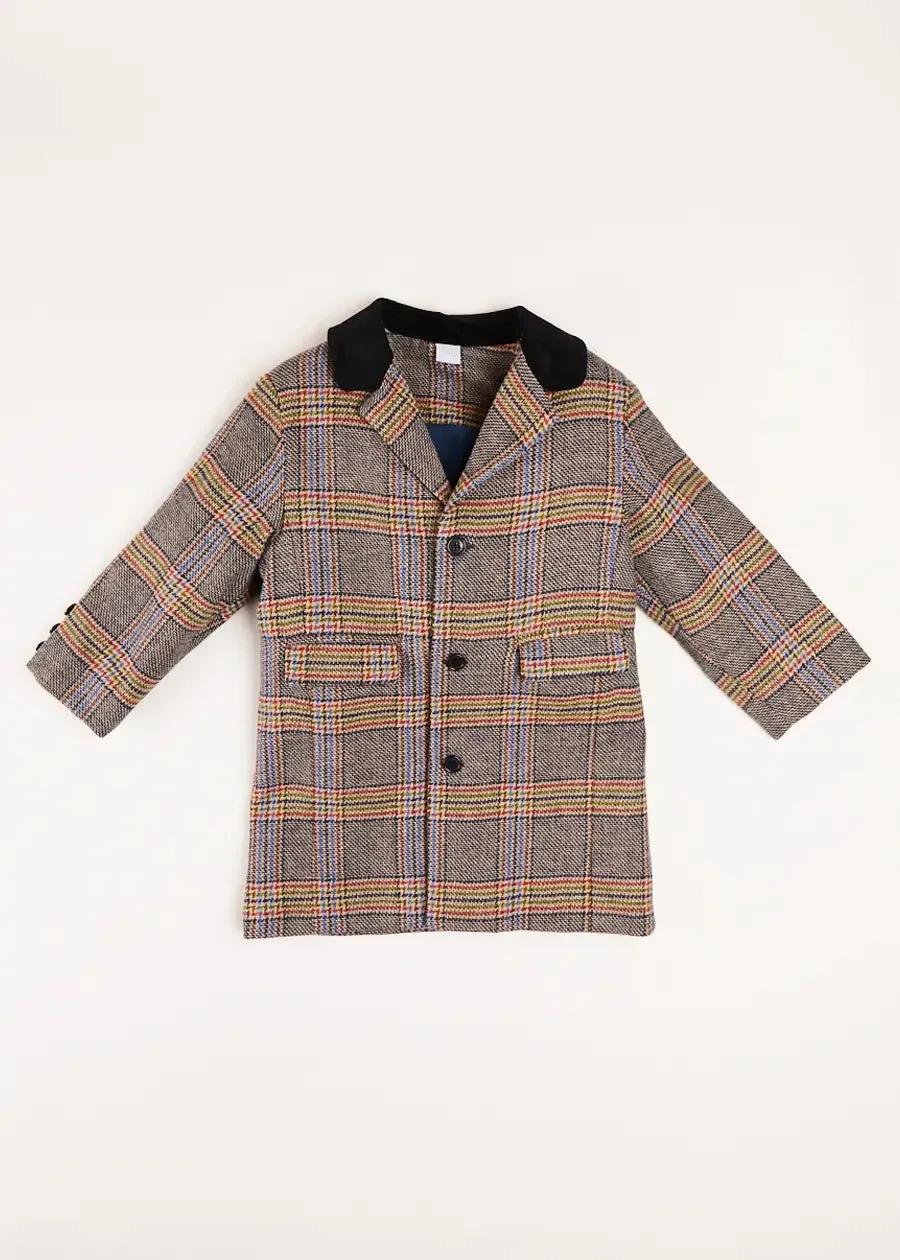 Sutherland Check Tailored Coat in Green (4-10yrs)